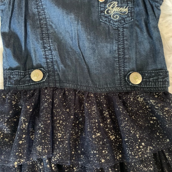 Very cute and stylish Guess denim glittery tier dress! - Picture 3 of 6